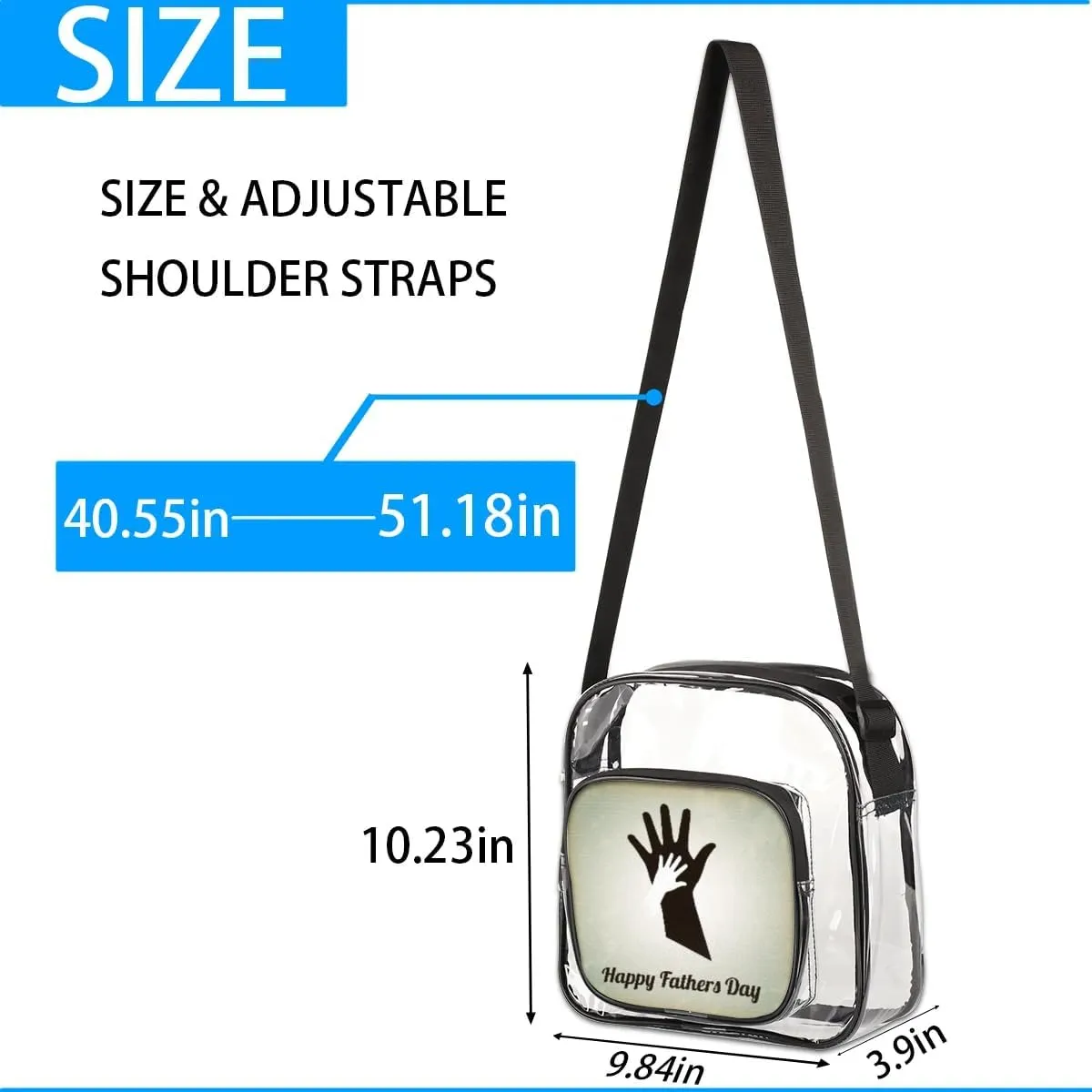 Clear Crossbody Bag Stadium Approved for Women and Men Transparent Messenger Shoulder Bag Clear Purse Bag