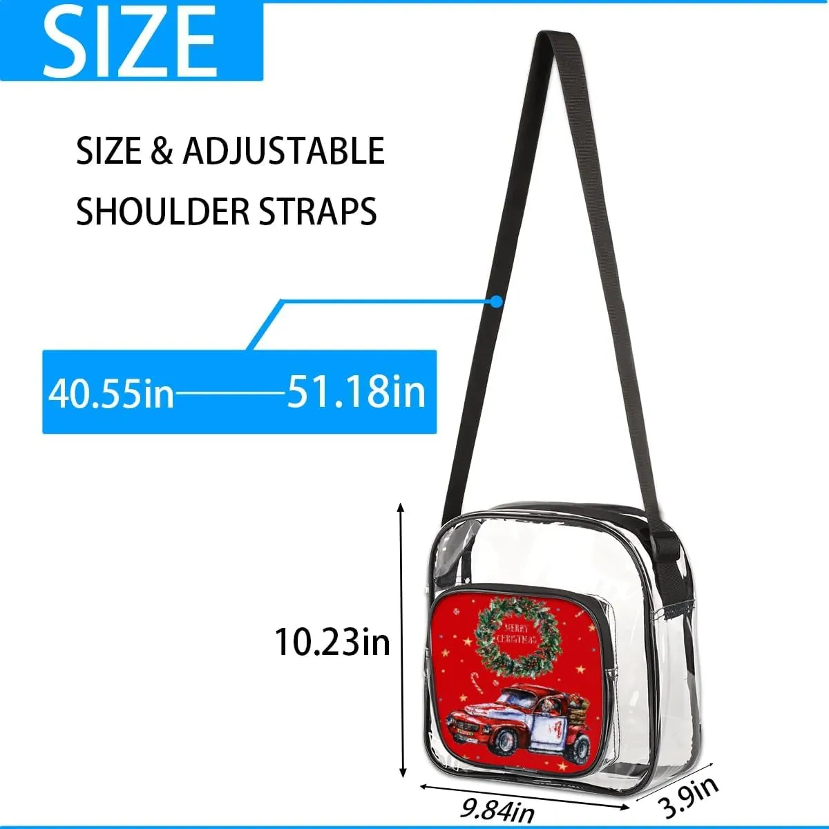 Clear Crossbody Bag Stadium Approved for Women and Men Transparent Messenger Shoulder Bag Clear Purse Bag