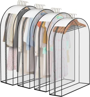 Clear Garment Bag for Hanging Clothes 10“ Gusseted Suit Bags Clothes Protectors for Closet Storage Hanging Clothes Shirts Coats Dresses