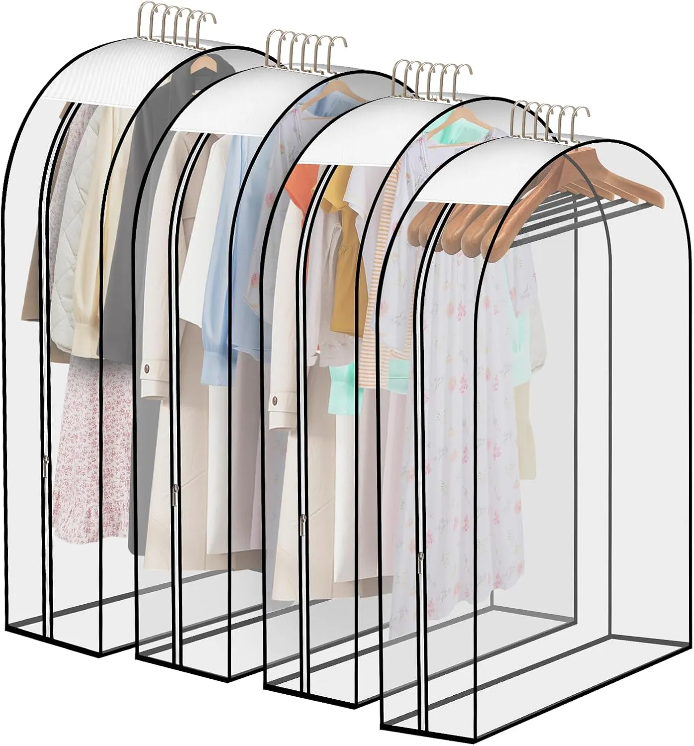 Clear Garment Bag for Hanging Clothes 10“ Gusseted Suit Bags Clothes Protectors for Closet Storage Hanging Clothes Shirts Coats Dresses