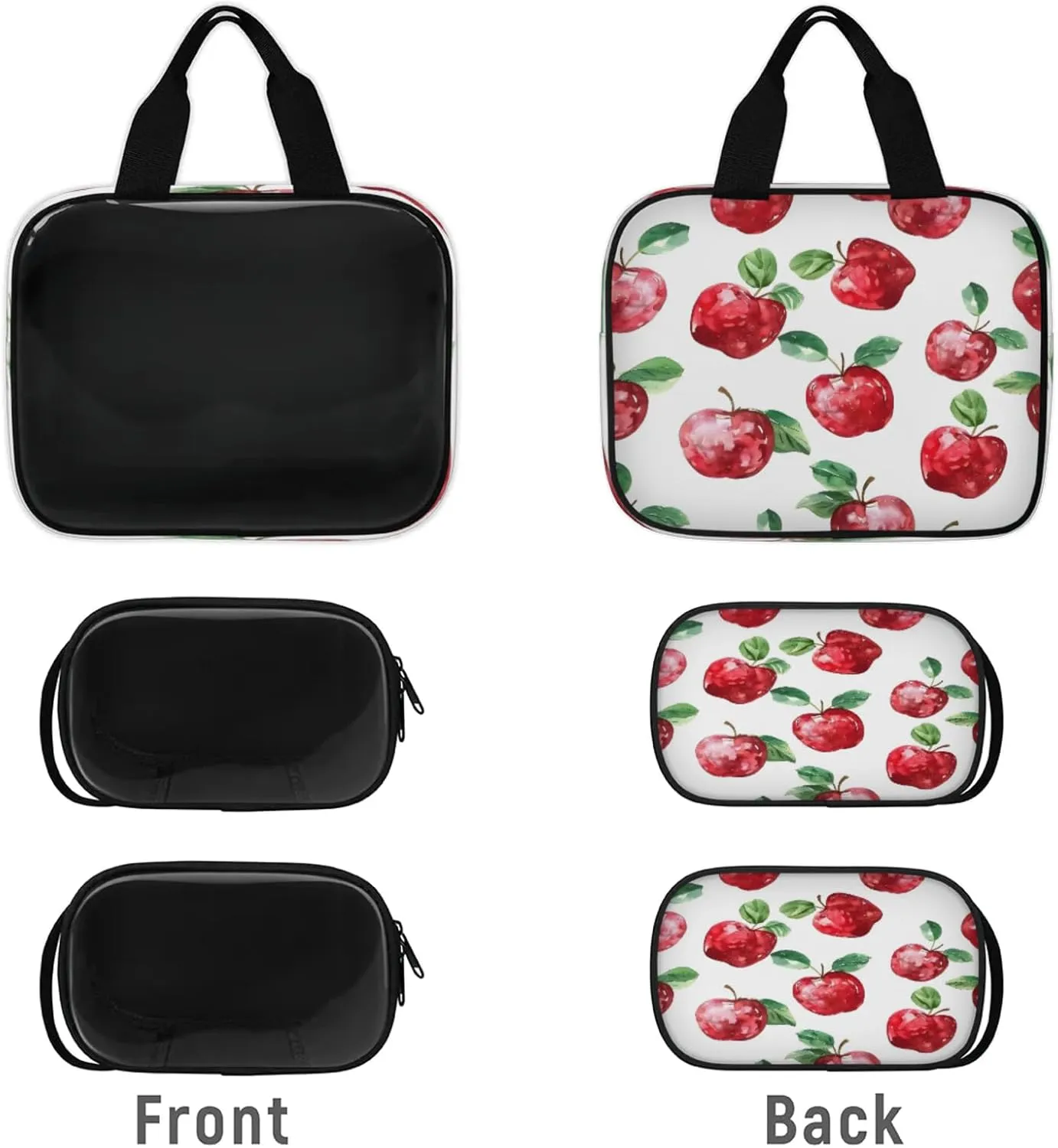 Clear Makeup Bag 3 Pieces Apples Toiletry Bag Portable Cosmetic Pouch Travel Organizer Water-resistant Translucent Cosmetic Bags with Fruit Apples