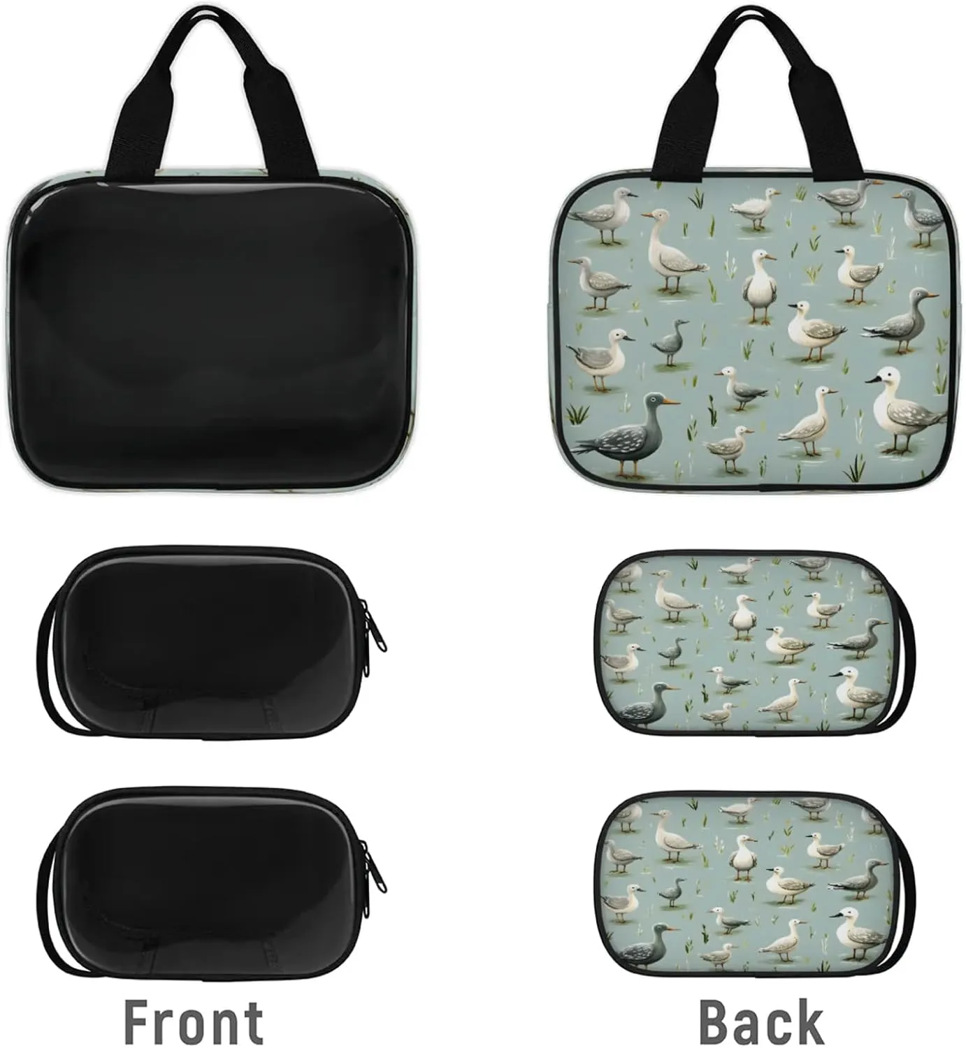 Clear Makeup Bag 3 Pieces Cute Duck Toiletry Bag Portable Cosmetic Pouch Travel Organizer Water-resistant Translucent Cosmetic Bags with Wild Ducks