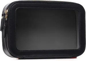 Clear Makeup Bag Small Cosmetic & Toiletry Bag Waterproof Travel Case Women's Pouch Organizer Makeup Bag for Car with Zipper (Black, Small)