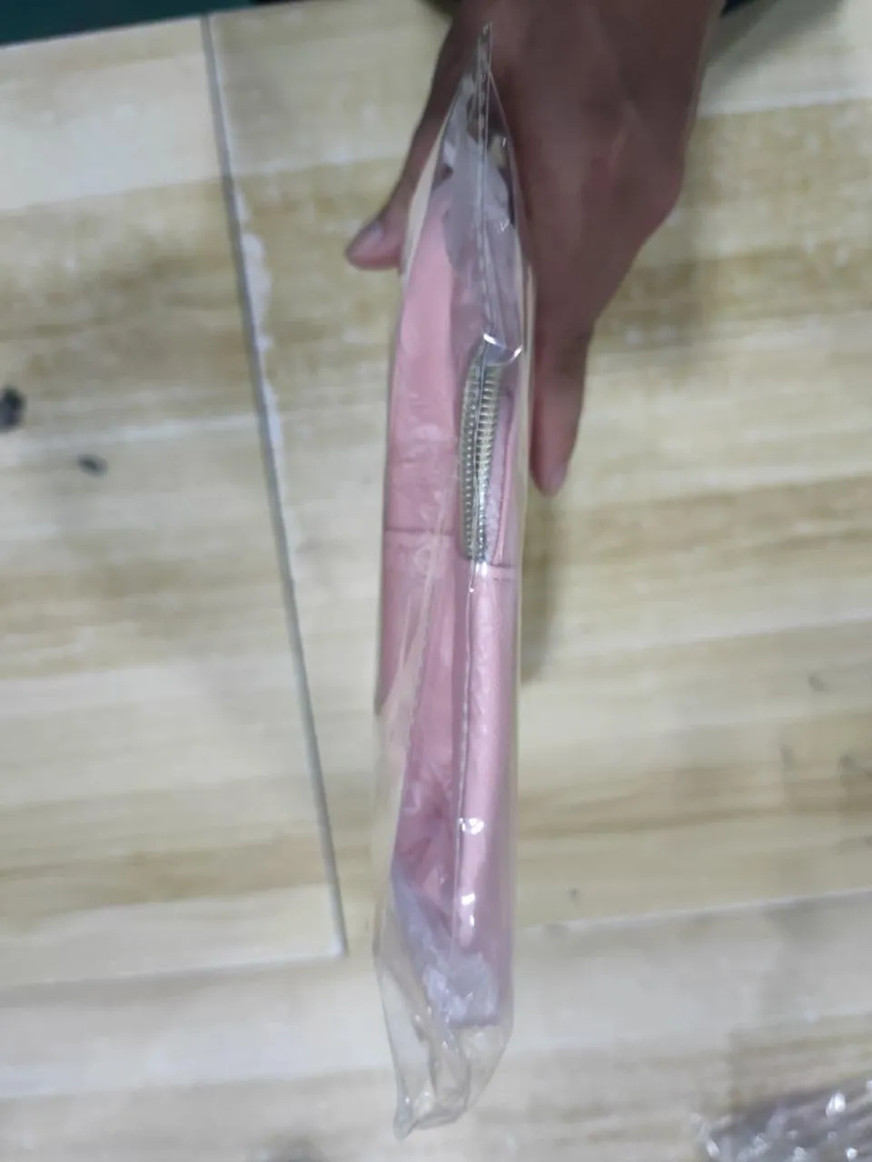 Clear Makeup Bag Transparent Cosmetic Bag Organizer for Women Waterproof Travel Toiletry Bag Portable Make up Bag with Chenille Letter, Large, Pink