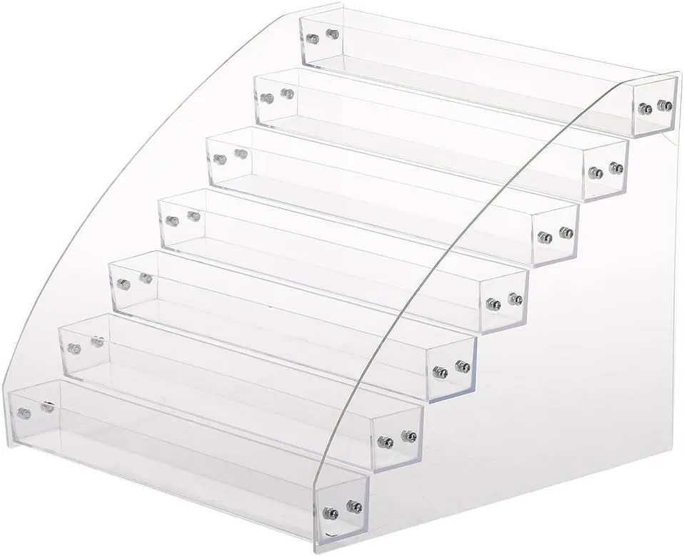 Clear Nail Polish Display Holder, Nail Varnish Organiser 7 Layers Nail Polish Acrylic Clear Makeup Display Stand Rack Organizer Holder (7 layers)
