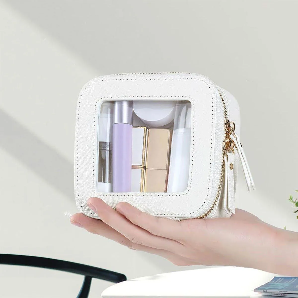 Clear Waterproof Travel Makeup Bag Portable Cosmetic Toiletry Organizer Box
