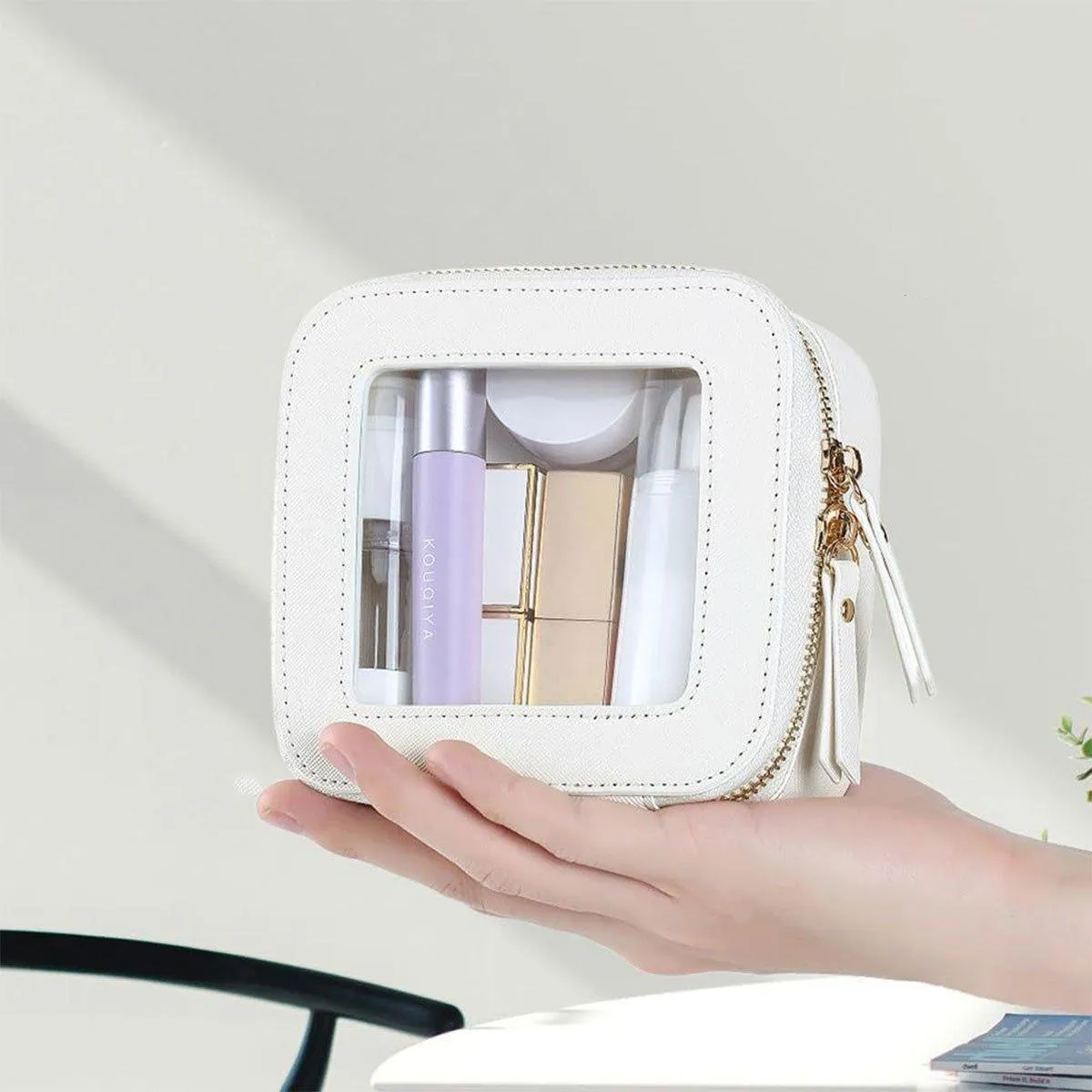 Clear Waterproof Travel Makeup Bag Portable Cosmetic Toiletry Organizer Box