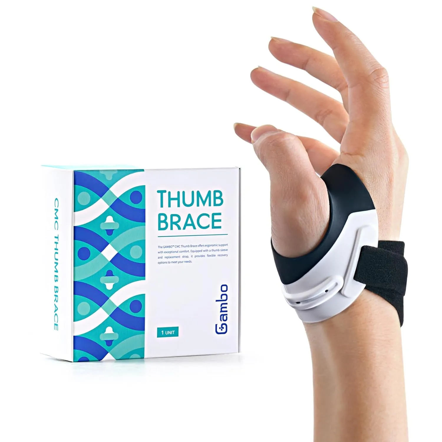 CMC Thumb Brace for Osteoarthritis, Anti-Crack Design for Joint Pain, Tendonitis, and Arthritis Relief - Lightweight Thumb Splint Stabilizer for Active (Small, Right Hand)