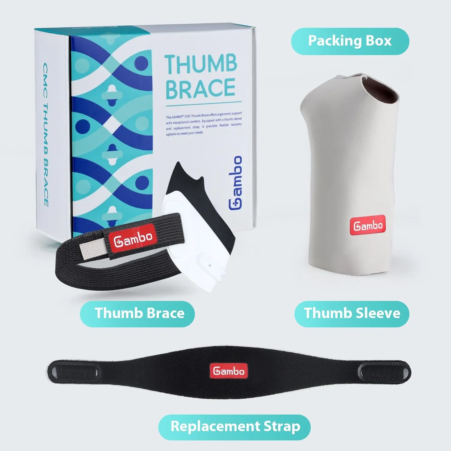 CMC Thumb Brace for Osteoarthritis, Anti-Crack Design for Joint Pain, Tendonitis, and Arthritis Relief - Lightweight Thumb Splint Stabilizer for Active (Small, Right Hand)