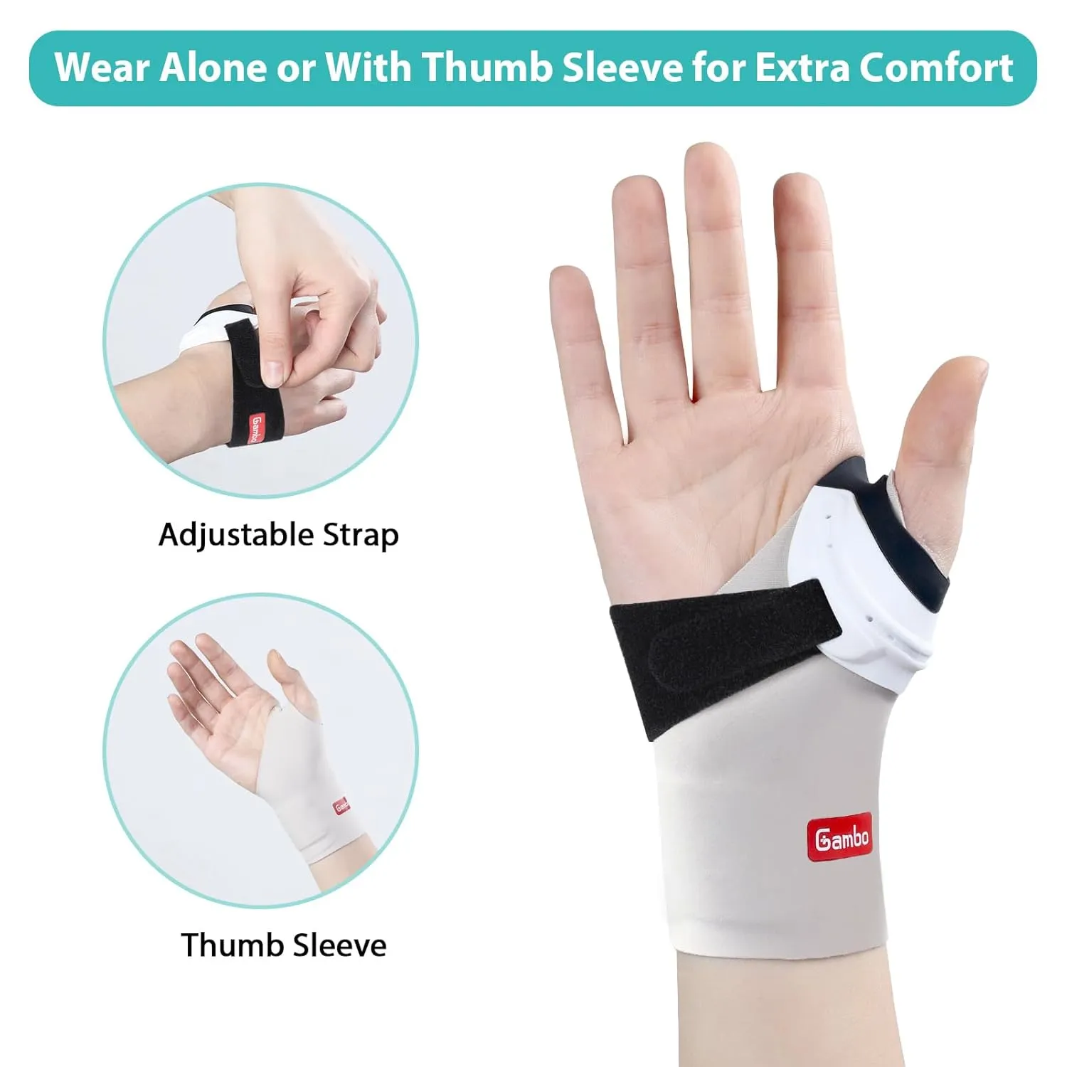 CMC Thumb Brace for Osteoarthritis, Anti-Crack Design for Joint Pain, Tendonitis, and Arthritis Relief - Lightweight Thumb Splint Stabilizer for Active (Small, Right Hand)