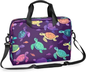 Colorful Turtles Laptop Bag Carrying Case 15.6 Inch Laptop Briefcase Messenger Shoulder Bag for Tablet Computer Bag for Travle Business Men Women