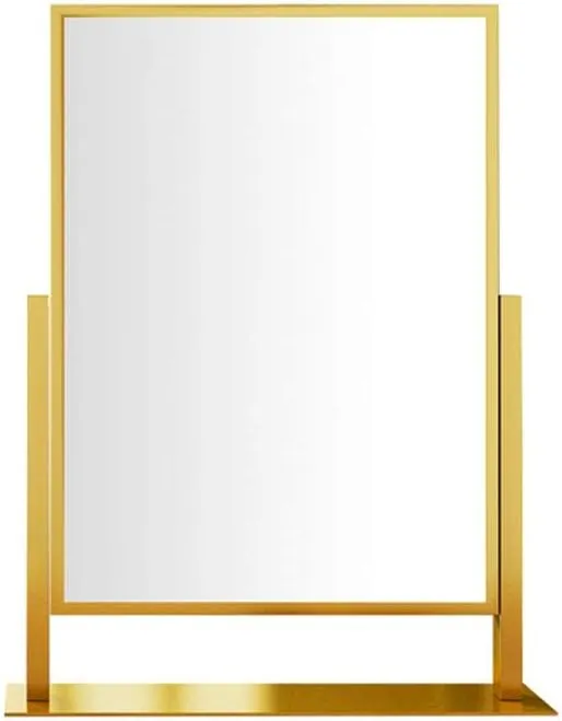 Compact Vanity Mirror Metal Square Makeup Mirror Desktop Makeup Mirror Folding Beauty Mirror Double-Sided Adjustable Desktop Makeup Mirror Salon Hairdressing Mirror