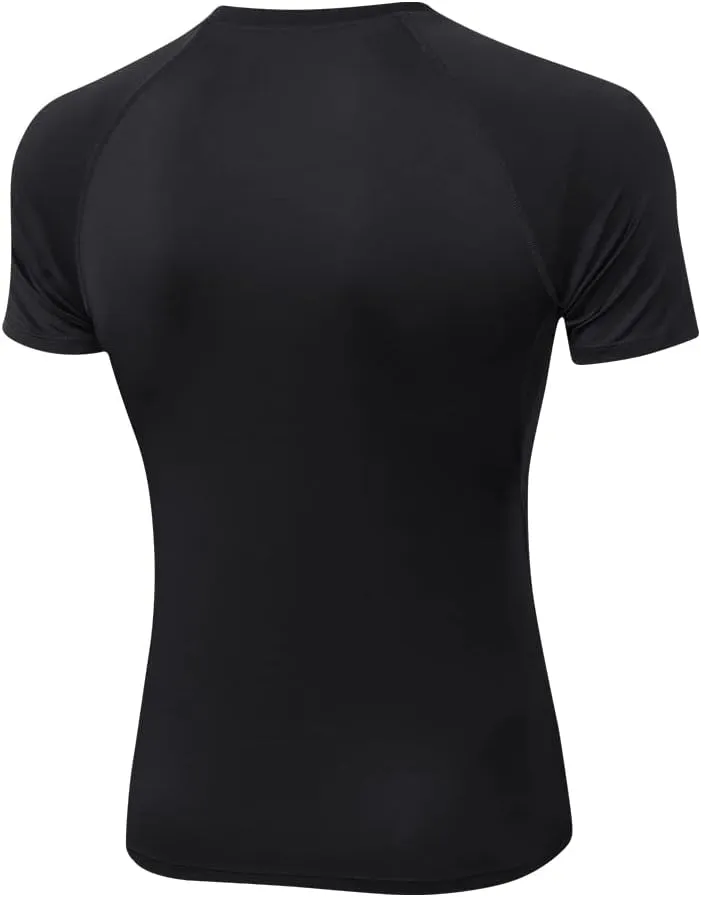 Compression Shirt Men Short Sleeve T-Shirt Cool Dry Top Baselayer Undershirts for Workout Gym Football Basketball