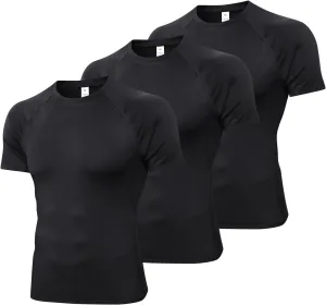 Compression Shirt Men Short Sleeve T-Shirt Cool Dry Top Baselayer Undershirts for Workout Gym Football Basketball