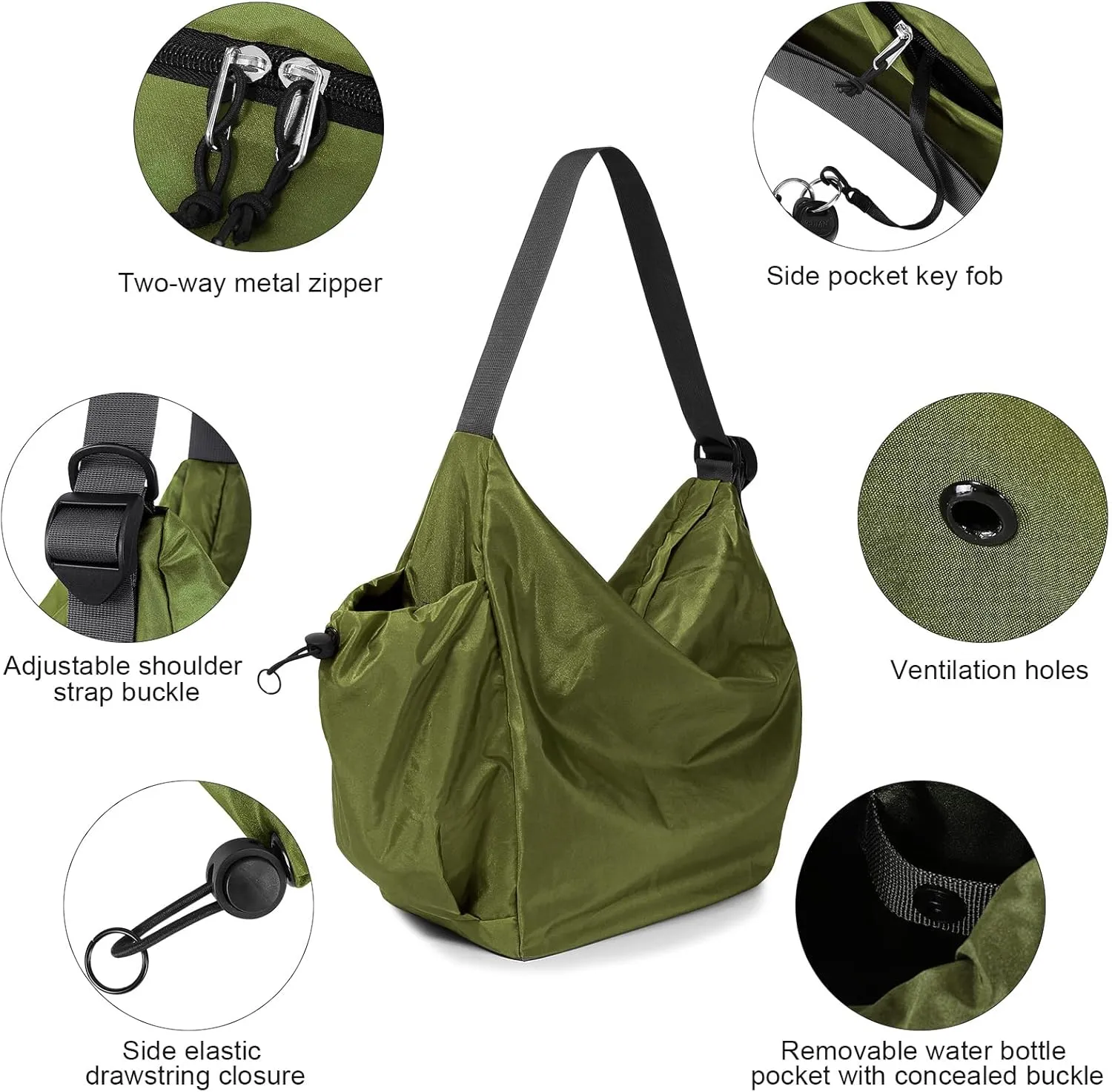 CONTAIL 18L Nylon Daily Shoulder Bag,Water-Resistant Crossbody Bag with Removable Insulated Beverage Holder
