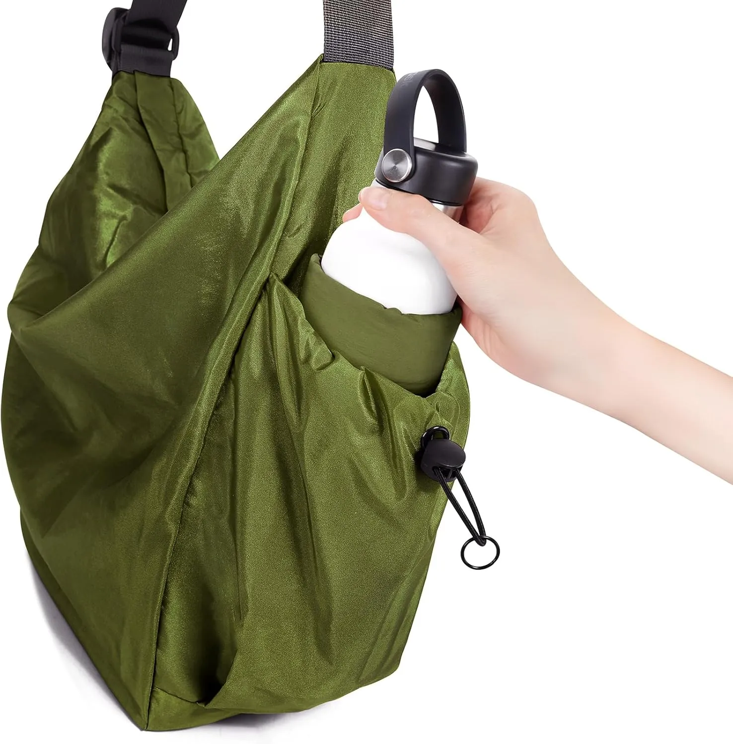 CONTAIL 18L Nylon Daily Shoulder Bag,Water-Resistant Crossbody Bag with Removable Insulated Beverage Holder