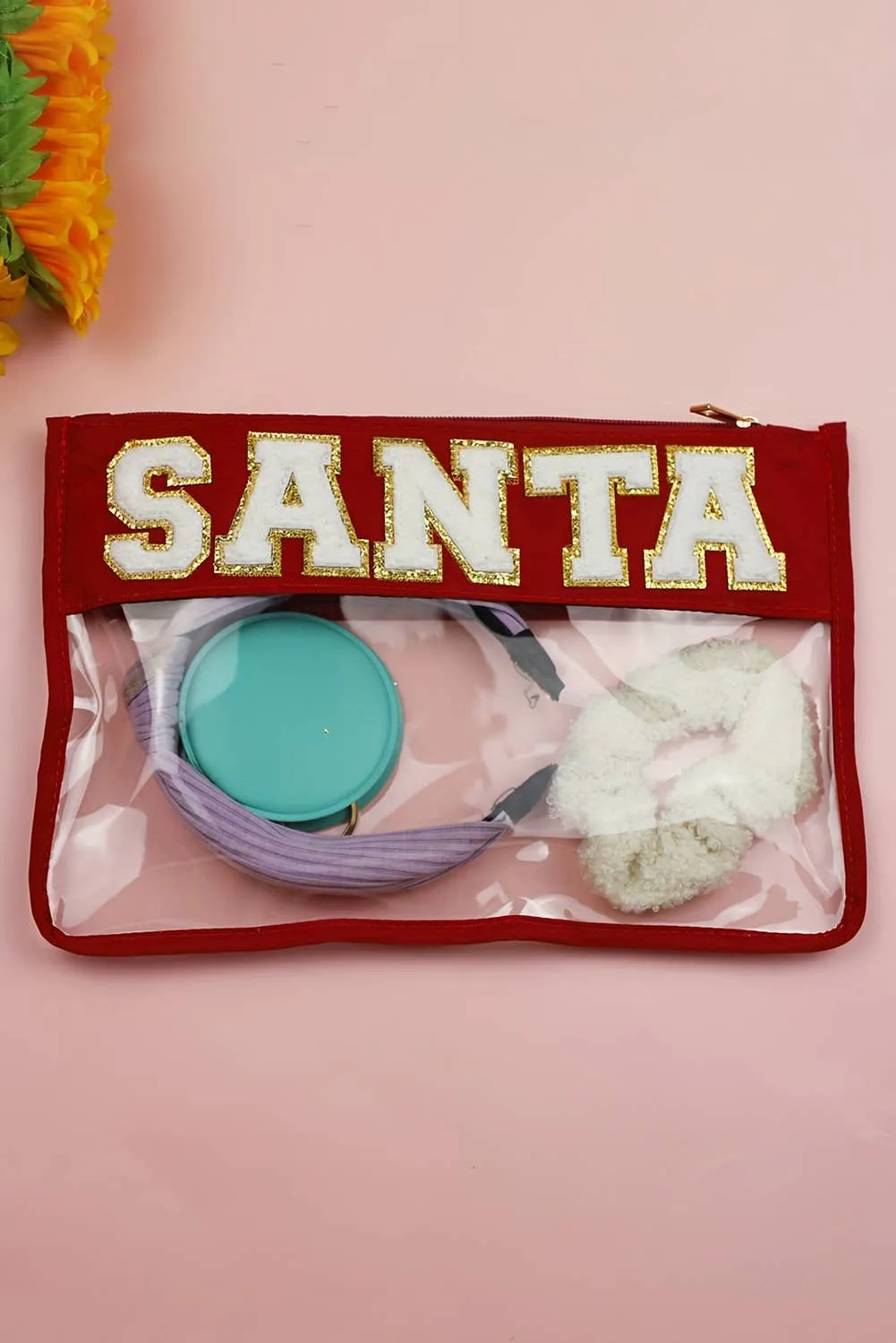 Contrast Trim Clear Makeup Bag 2033