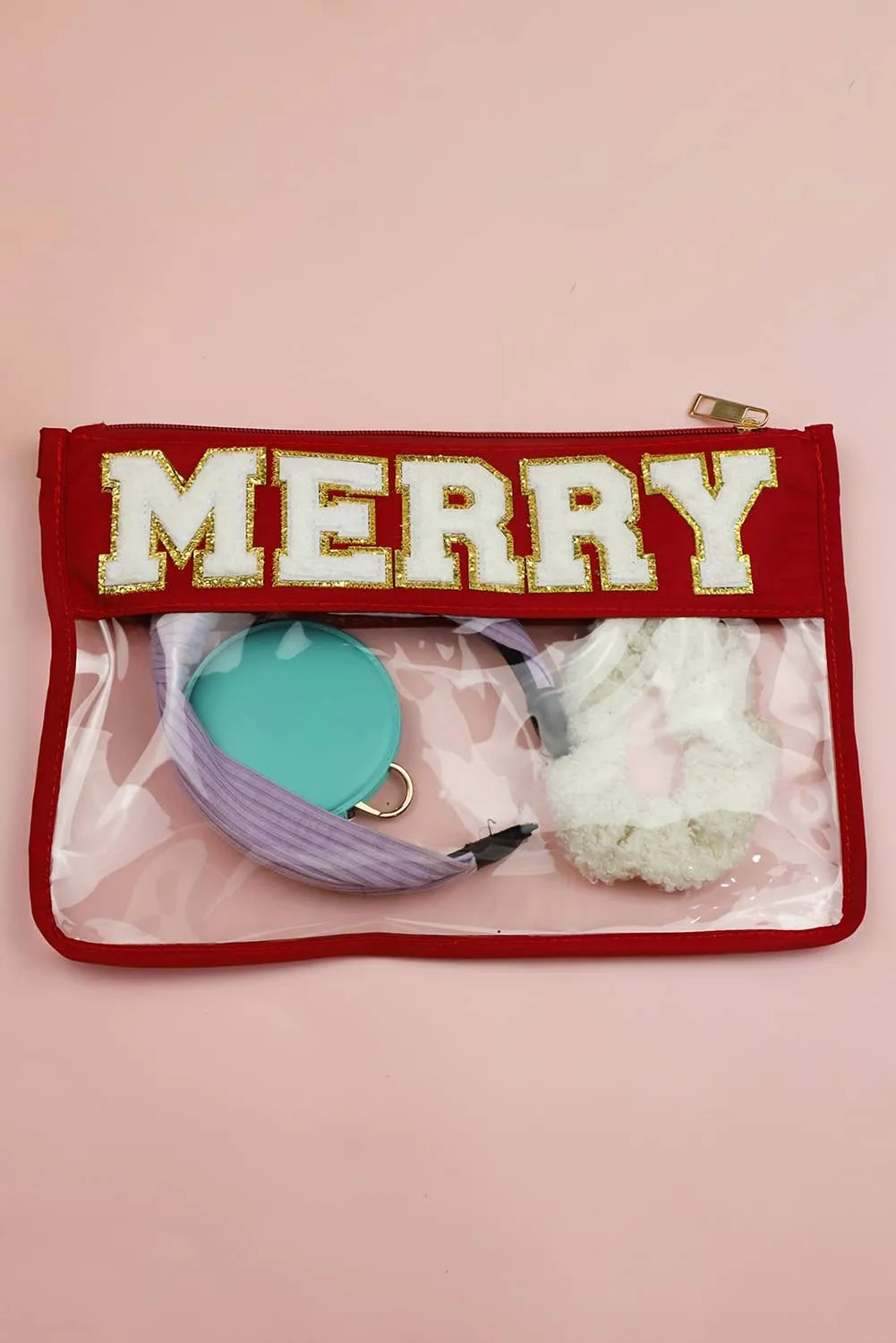 Contrast Trim Clear Makeup Bag 2033