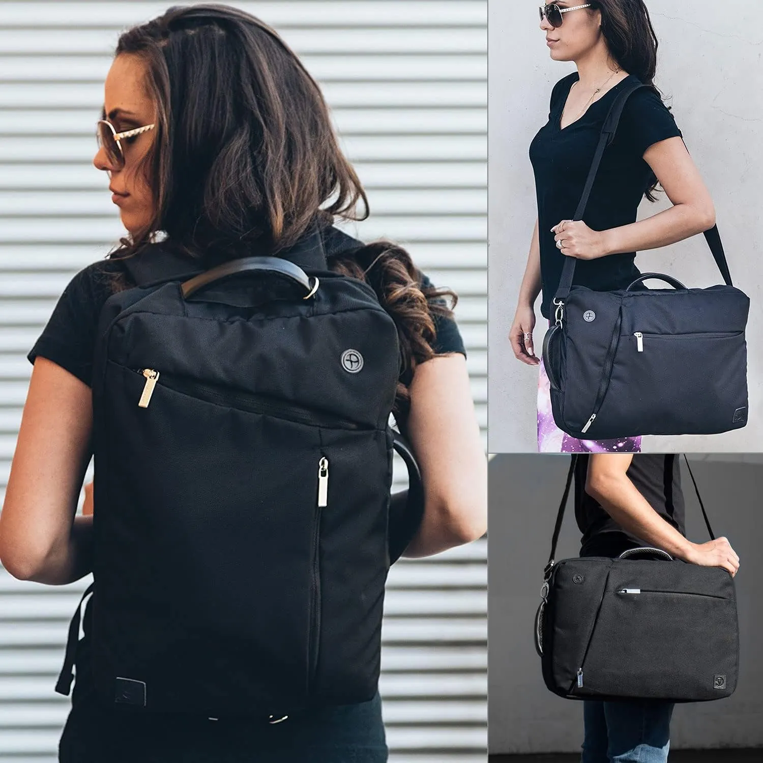 Convertible Laptop Shoulder Bag 13 14 15 15.6 17.3 Inch for Men Women Business Travel