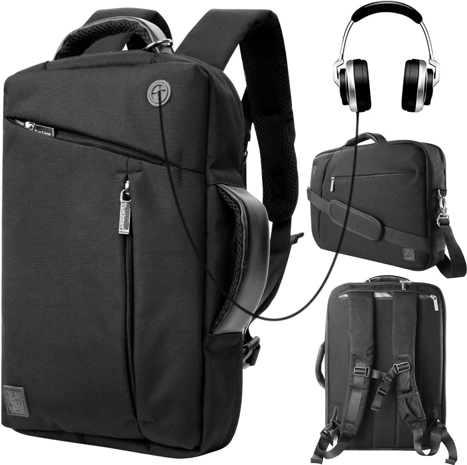 Convertible Laptop Shoulder Bag 13 14 15 15.6 17.3 Inch for Men Women Business Travel