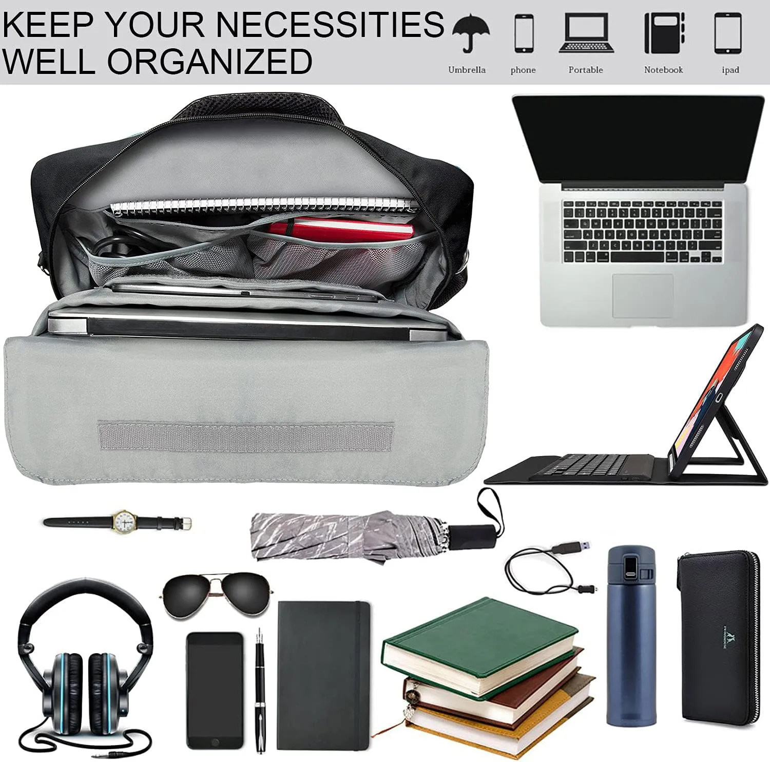 Convertible Laptop Shoulder Bag 13 14 15 15.6 17.3 Inch for Men Women Business Travel