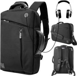 Convertible Laptop Shoulder Bag 13 14 15 15.6 17.3 Inch for Men Women Business Travel