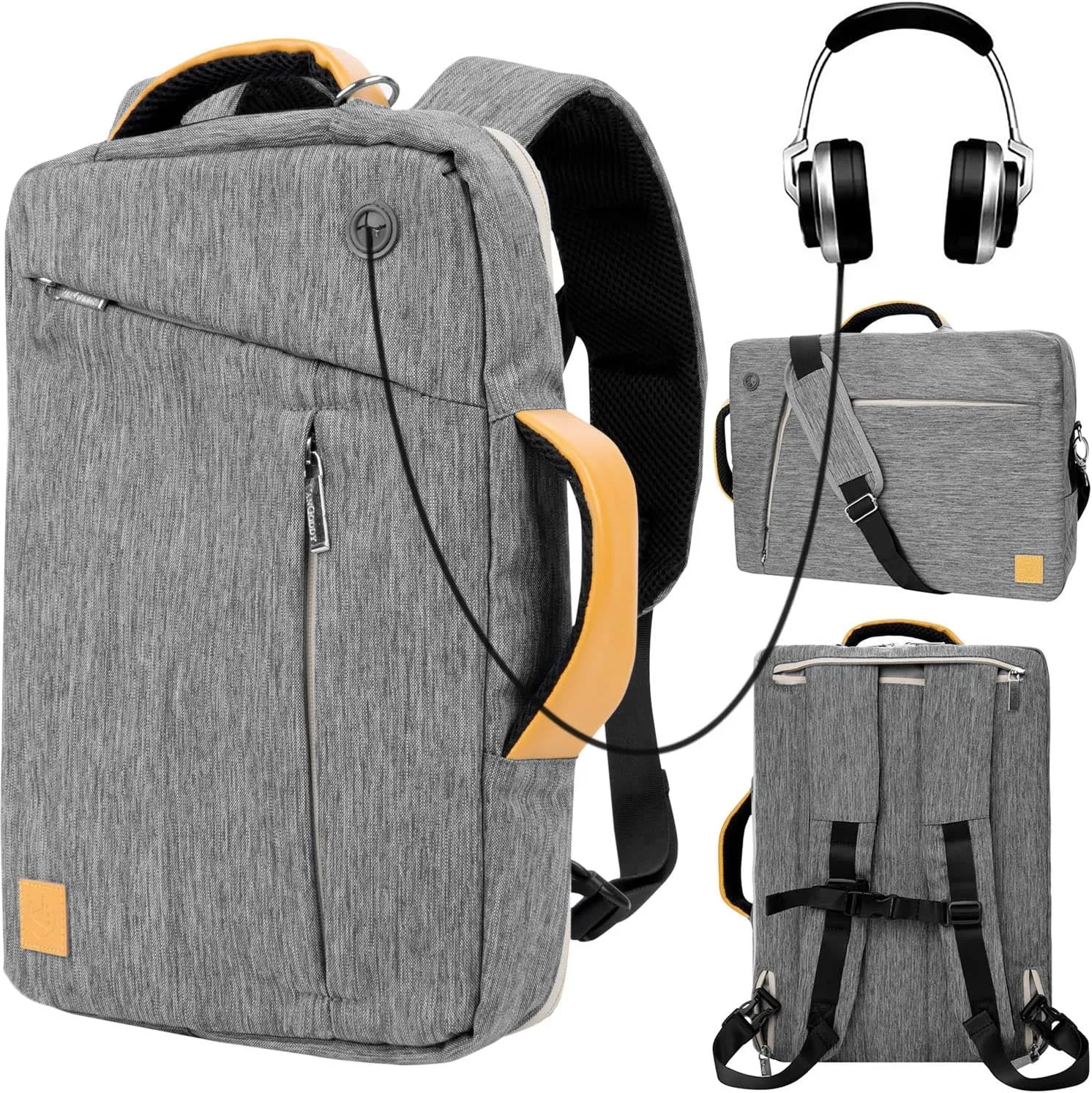 Convertible Laptop Shoulder Bag 13 14 15 15.6 17.3 Inch for Men Women Business Travel