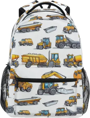 Cool Backpacks for Women Men Fashion Personal Backpack with Chest Strap for Travel Trip Construction Vehicles