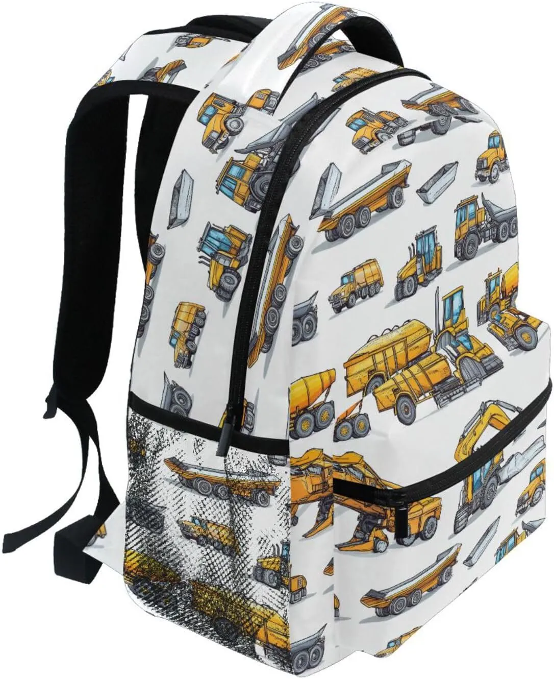 Cool Backpacks for Women Men Fashion Personal Backpack with Chest Strap for Travel Trip Construction Vehicles