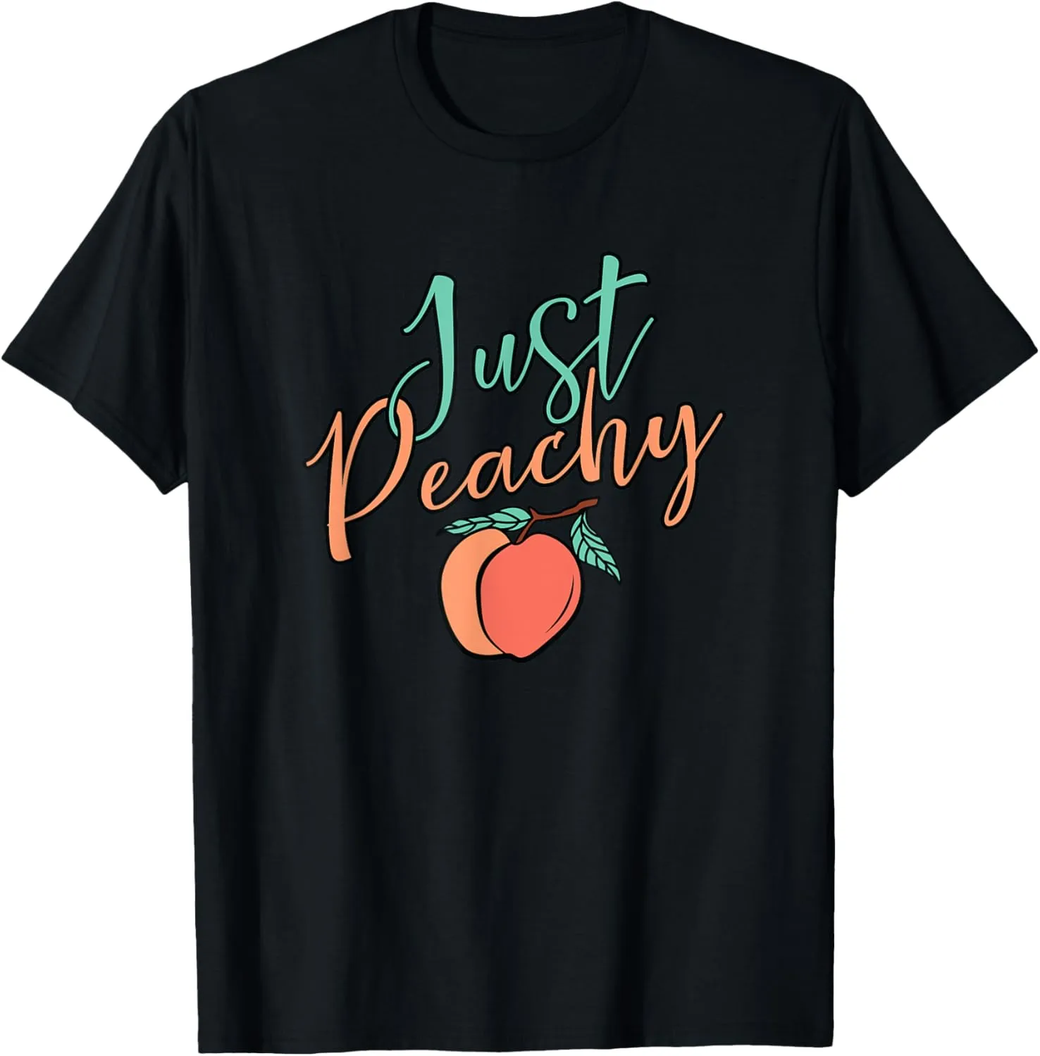 Cool Summer Fruit Retro Just Peachy & keep it Peachy Graphic T-Shirt