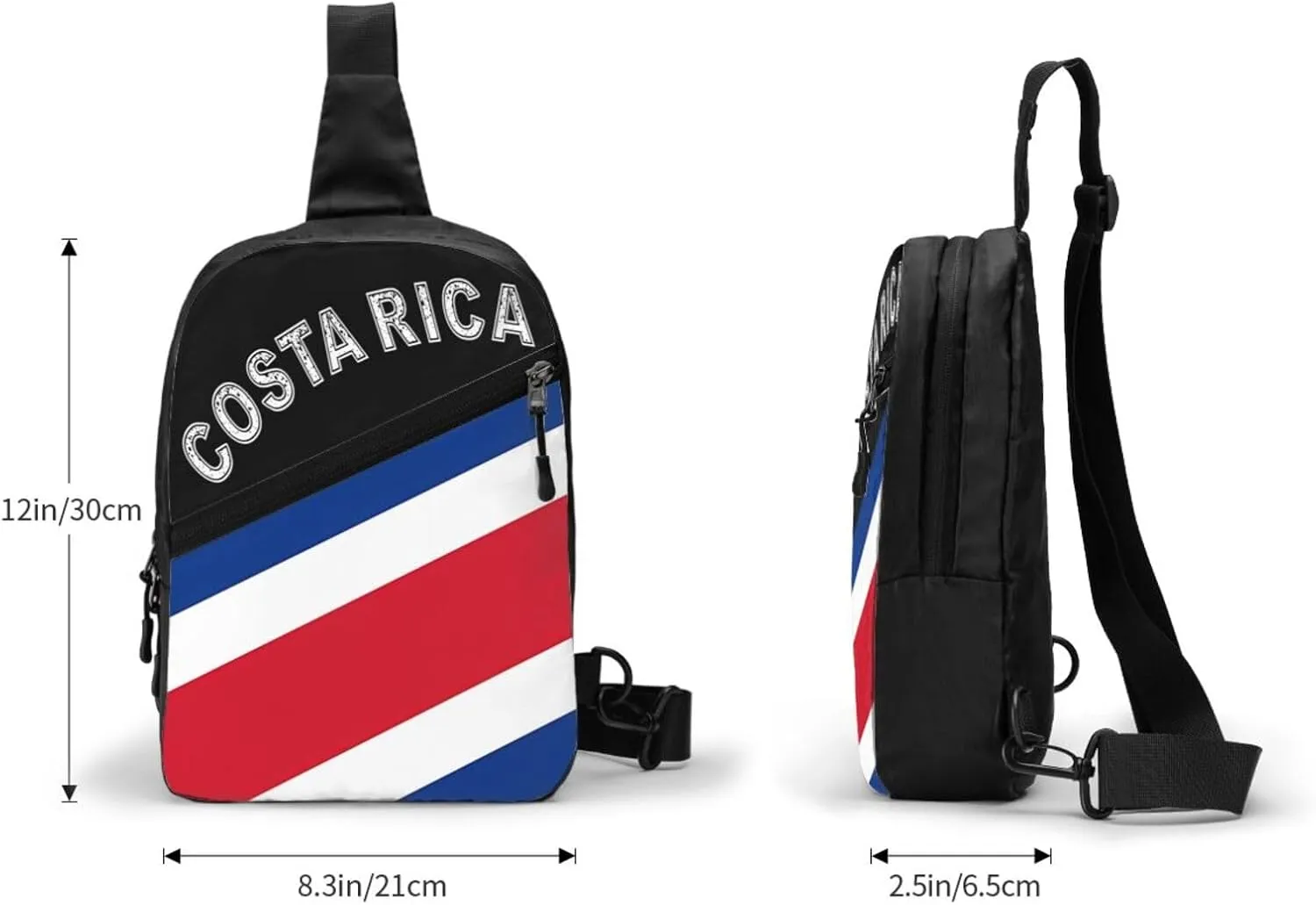 Costa Rican Flag Packable Crossbody Bag Portable Sling Bags Foldable Travel Daypack Reusable Sports Shoulder Backpack Diagonally Chest Bag for Workout