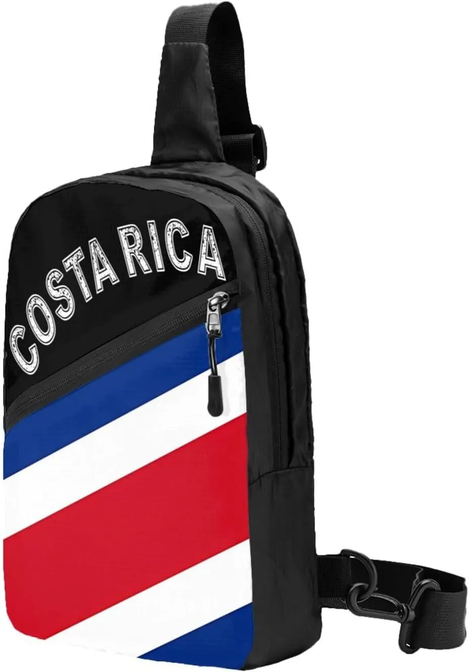 Costa Rican Flag Packable Crossbody Bag Portable Sling Bags Foldable Travel Daypack Reusable Sports Shoulder Backpack Diagonally Chest Bag for Workout