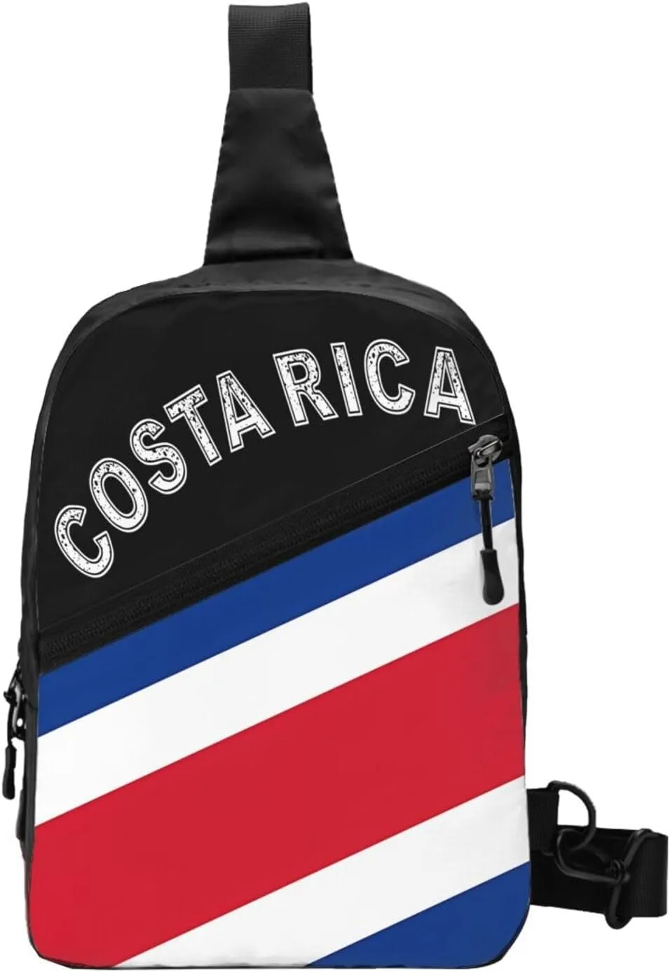 Costa Rican Flag Packable Crossbody Bag Portable Sling Bags Foldable Travel Daypack Reusable Sports Shoulder Backpack Diagonally Chest Bag for Workout