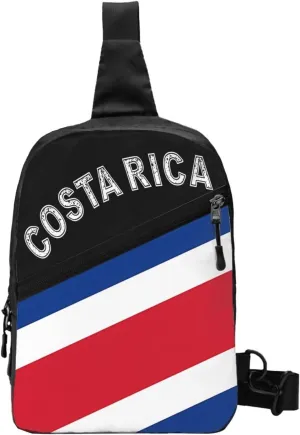 Costa Rican Flag Packable Crossbody Bag Portable Sling Bags Foldable Travel Daypack Reusable Sports Shoulder Backpack Diagonally Chest Bag for Workout