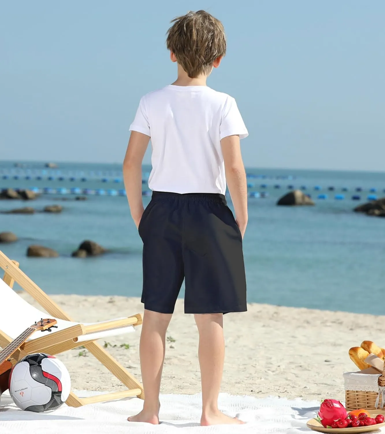 Cozople Boys Swim Trunks Quick Dry Bathing Suits Compression Liner Swim Shorts Swimwear 7-20 Years