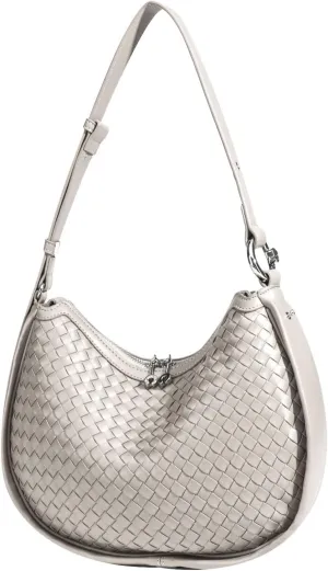 Crescent Shoulder Bag for Women, Woven Crossbody Bag, Small Clutch Purse, Hobo Tote Handbags with Detachable Straps
