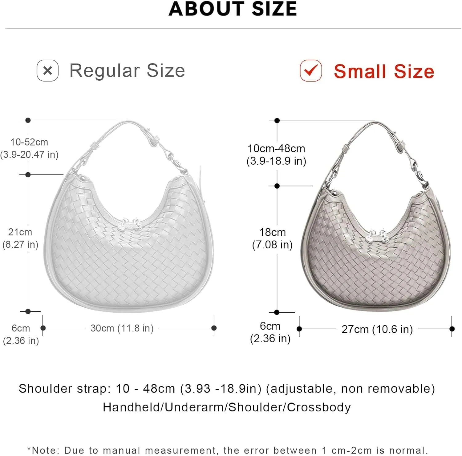 Crescent Shoulder Bag for Women, Woven Crossbody Bag, Small Clutch Purse, Hobo Tote Handbags with Detachable Straps