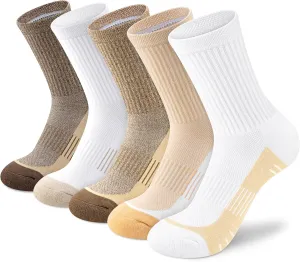 Crew Socks Women Athletic Hiking Running Cushioned Compression Socks 3-5 Pairs