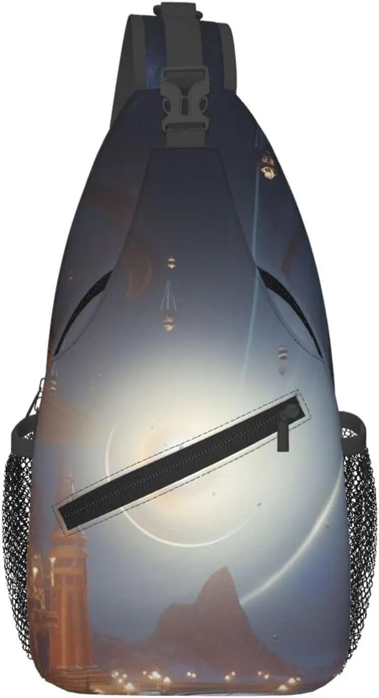 Cross Chest Bag Diagonally Sling Backpack Crossbody Shoulder Bag Eternal Ball Branches Sling Bag Travel Hiking Daypack