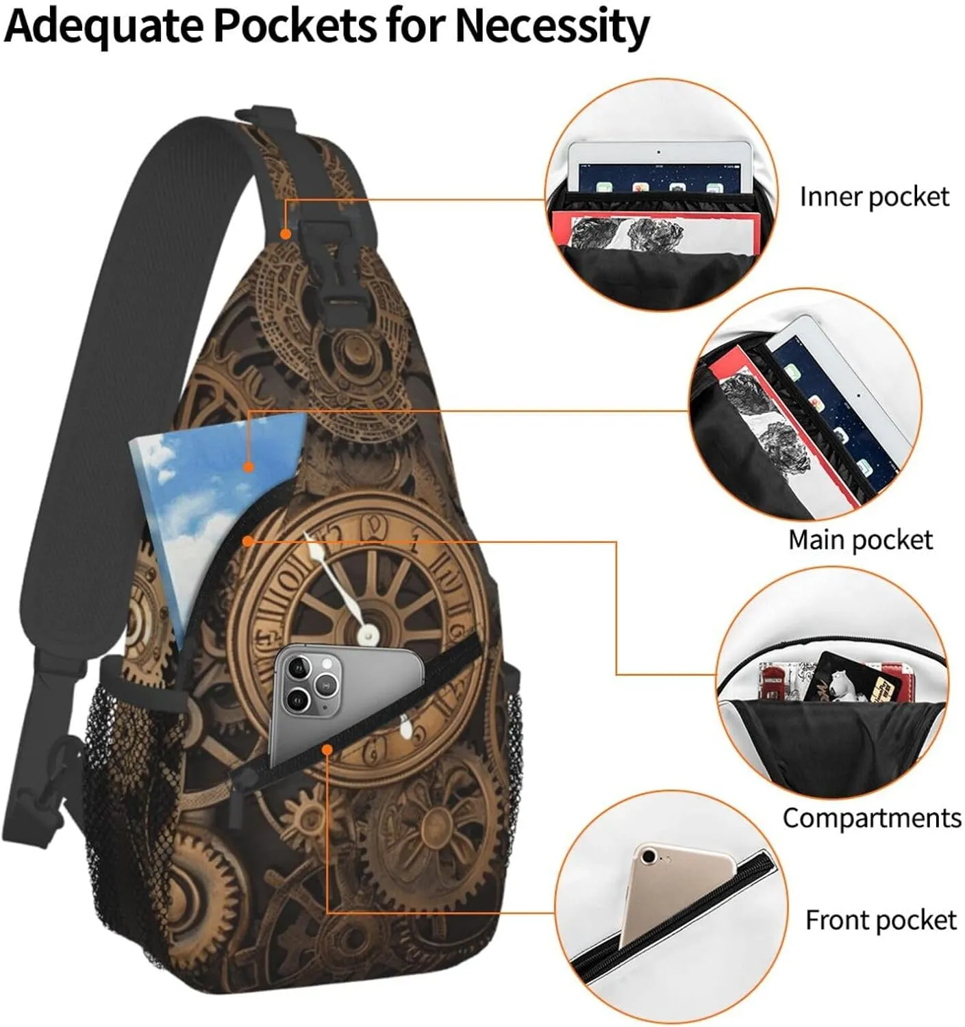 Cross Chest Bag Diagonally Sling Backpack Crossbody Shoulder Bag Surfboard Sling Bag Travel Hiking Daypack