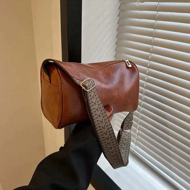 Crossbody bag Vintage Leather Boston Women Small