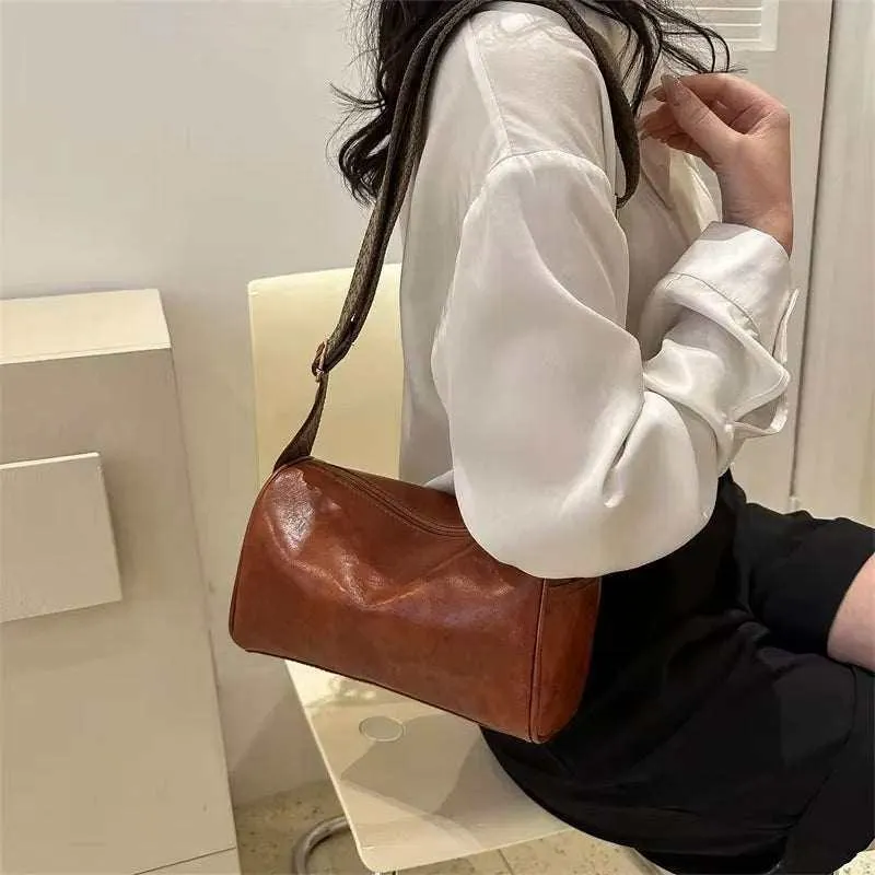 Crossbody bag Vintage Leather Boston Women Small