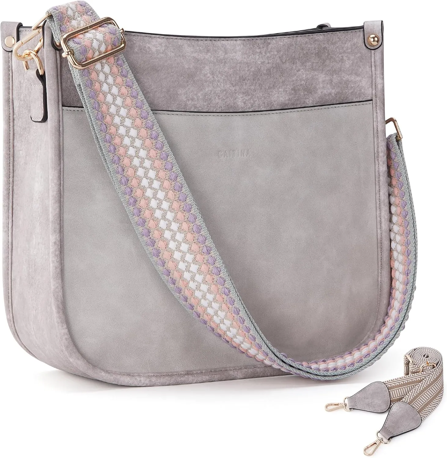 Crossbody Bag Women Vegan Leather Hobo Handbag Trendy Crossbody Shoulder Bag Purses For Women with 2 Adjustable Strap