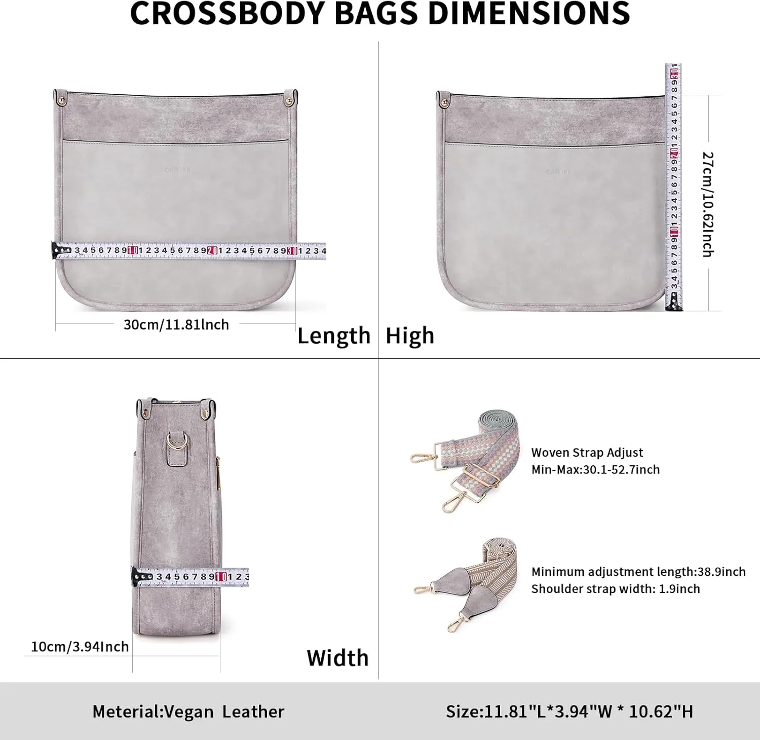Crossbody Bag Women Vegan Leather Hobo Handbag Trendy Crossbody Shoulder Bag Purses For Women with 2 Adjustable Strap