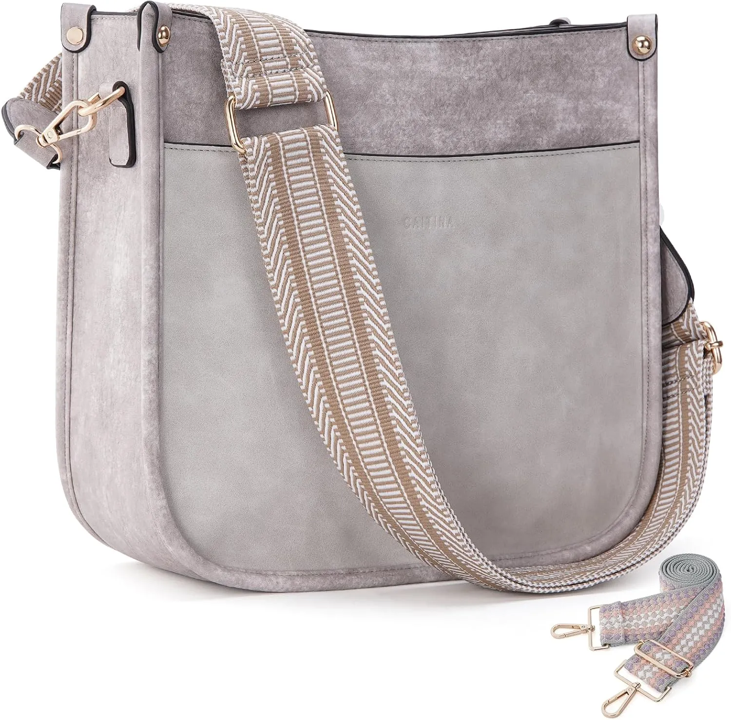 Crossbody Bag Women Vegan Leather Hobo Handbag Trendy Crossbody Shoulder Bag Purses For Women with 2 Adjustable Strap
