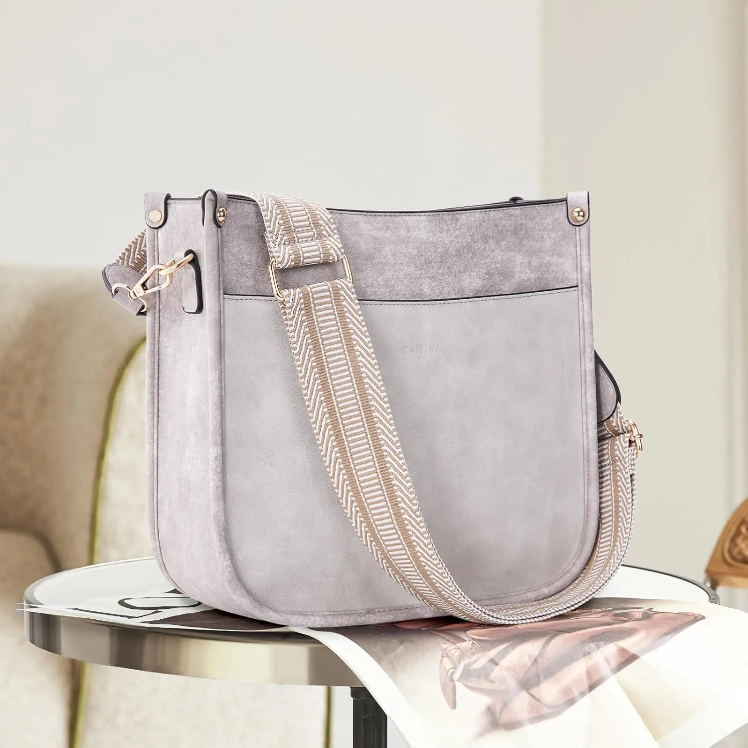 Crossbody Bag Women Vegan Leather Hobo Handbag Trendy Crossbody Shoulder Bag Purses For Women with 2 Adjustable Strap