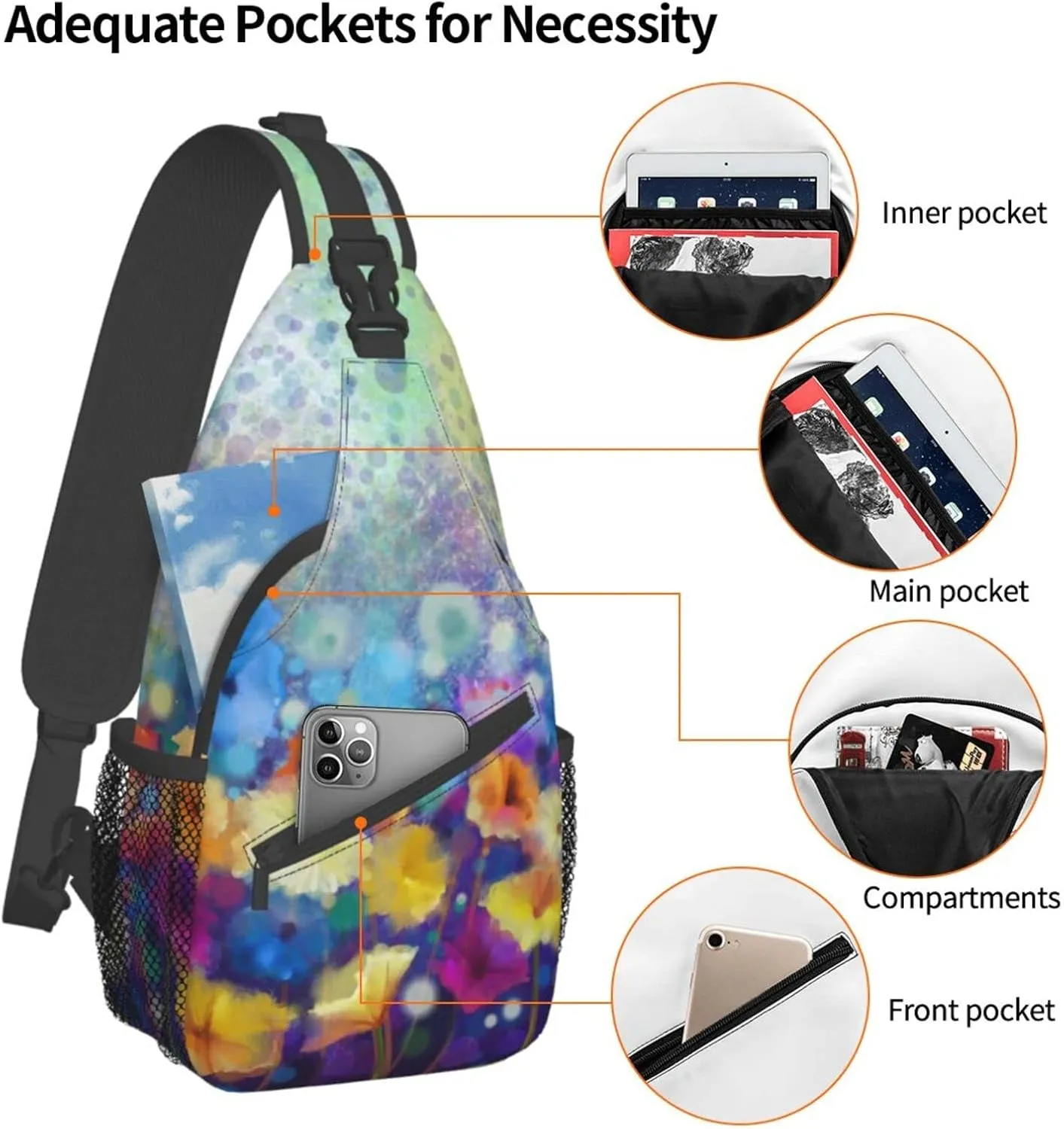 Crossbody Sling Backpack Sling Bag Chest Bag Shoulder Bag Travel Hiking Daypack For Men Women-Summer Vacation Scene