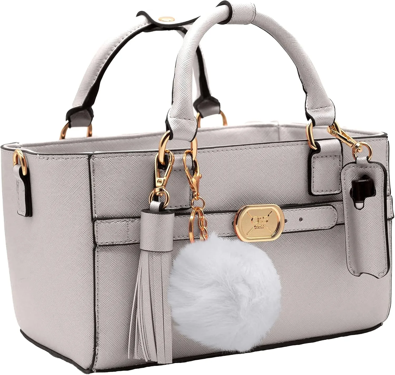 CRS Cross Rink Side Tote & Style Set - Accessory Skate Bag for Figure Skating, Roller, Ballet, Dance, Cheer, Tennis. (Silver, Rink Side Tote & Style Set)