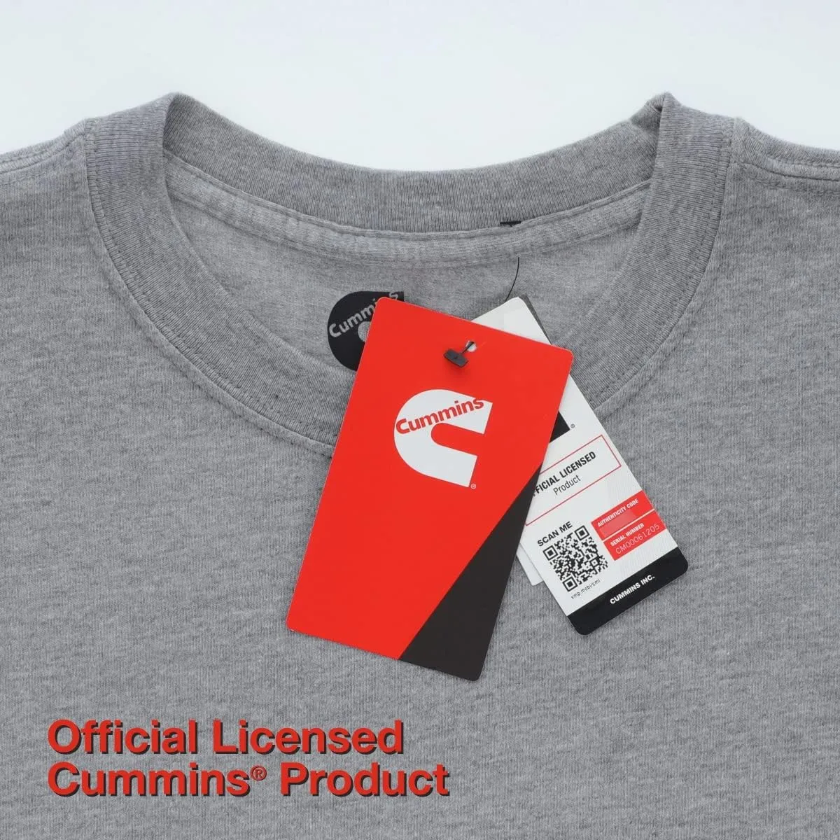 Cummins Gray Cotton Blend Short Sleeve Tagless T-Shirt
