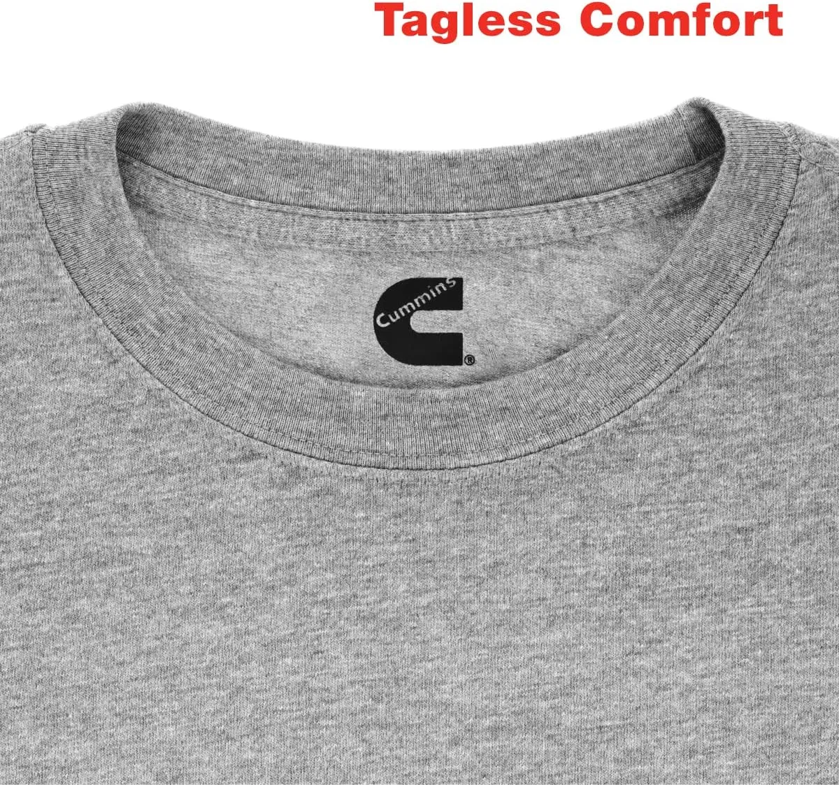 Cummins Gray Cotton Blend Short Sleeve Tagless T-Shirt